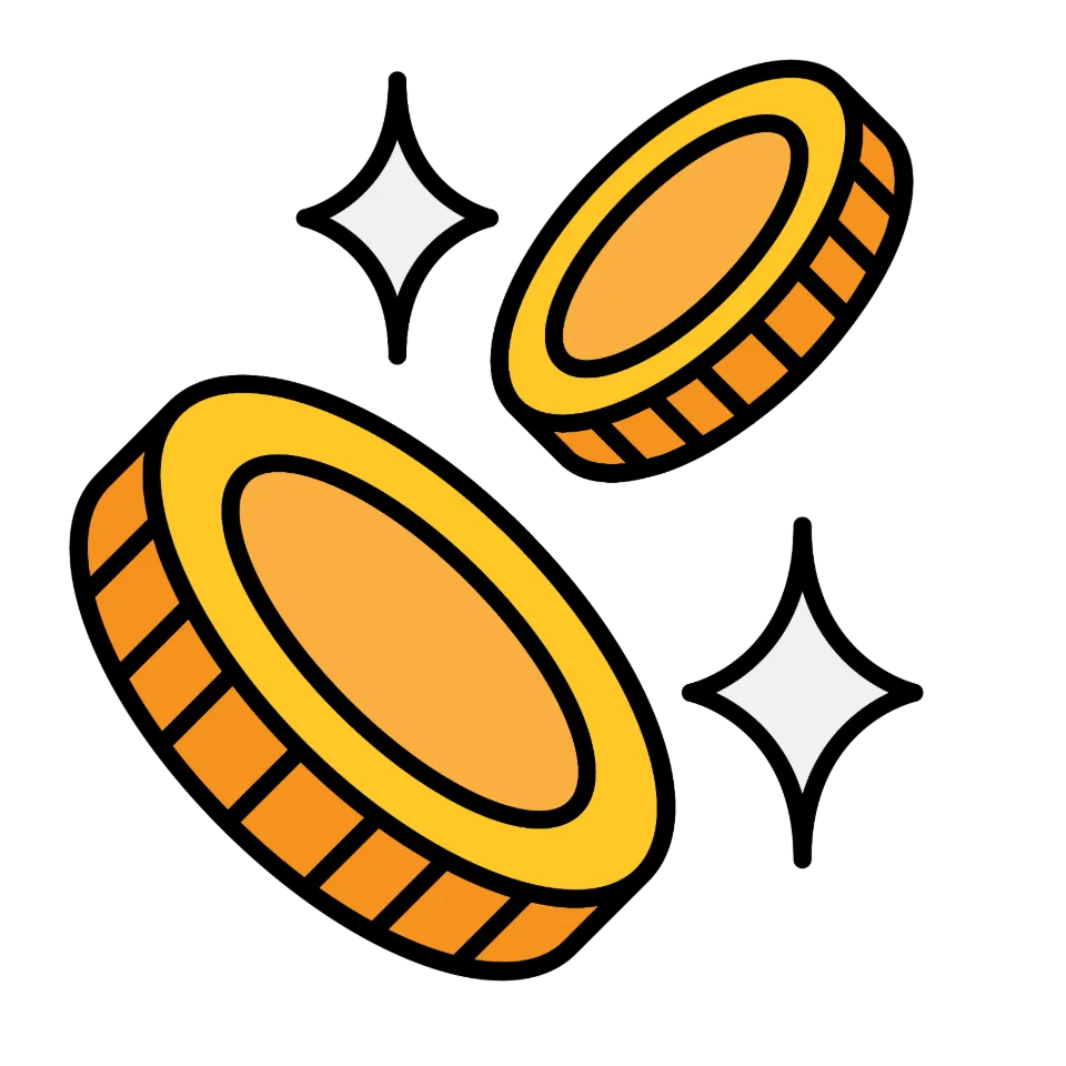 シンプルな料金体系を表すコインのイラスト
